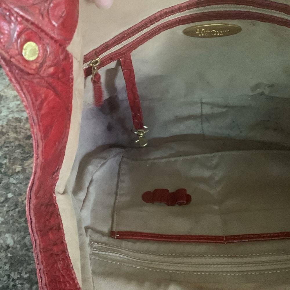 Brahmin Red Leather Shoulder Bag - Picture 4 of 9